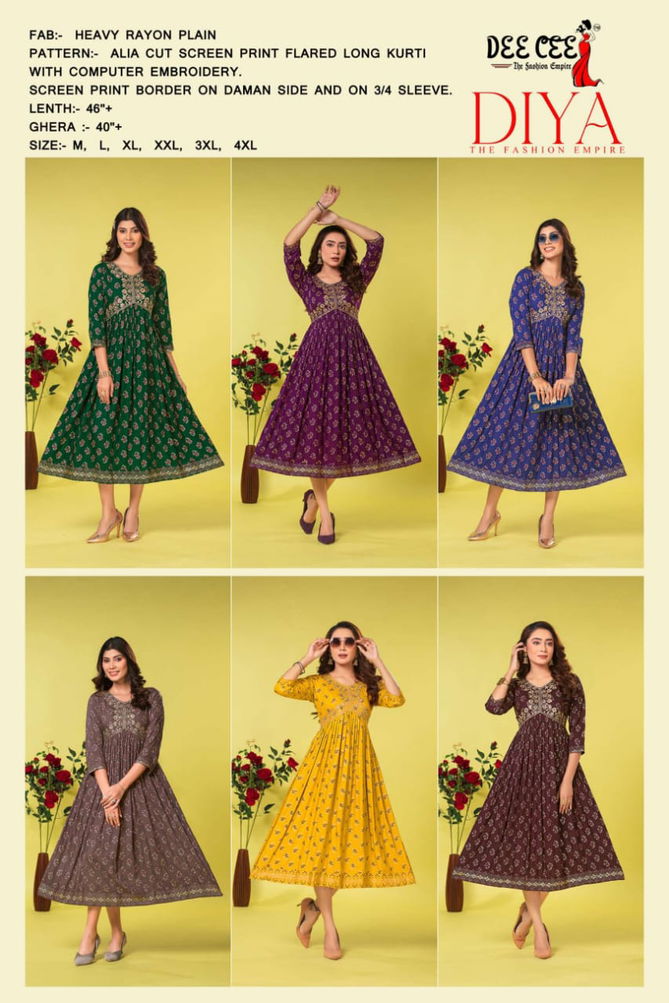 Dee Cee Diya Alia Cut Designer Kurtis Catalog